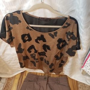 Almost famous crop top with black sequins